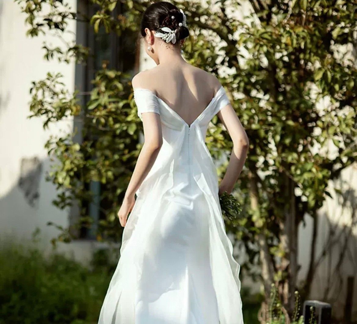 ドレス ウエディング オフショルダー スレンダーライン2100307