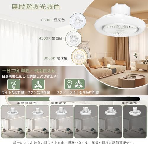 シーリングファンライト 静音 6畳 8畳 10畳 リモコン シーリングファン 照明 LEDライト サーキュレーター付き 風量調節 調光調色対応 タイマー LED照明器具 引掛け 常夜灯モード 節電 エアコン補助 空気循環 食卓 カウンター 扇 c 6407 e 14