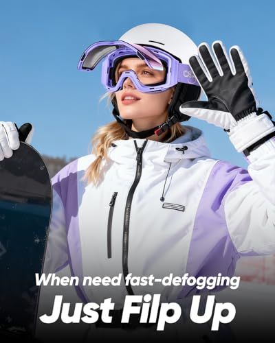  Odoland 跳ね上げ式スキーゴーグル 磁気式 フリップアップ式スキーゴーグル OTG眼鏡対応 UV 400 VLT 15% 曇り止め 通気 超広視野 耐衝撃 スノーボードゴーグル 男性用女性用大人ユース用e dc 4 e 97 bd その他 キッチン 食器