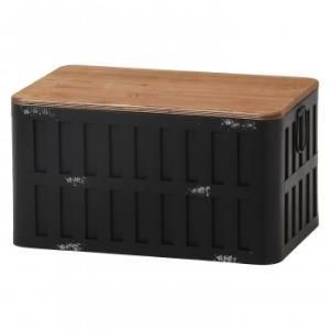 不二貿易 C D 96278 座れるスチール収納ボックス BK L 2253043