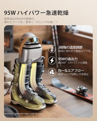 SOTHING 靴乾燥機 オゾン脱臭機能搭載 靴脱臭機 靴焼き機 全靴種対応 シューズドライヤー くつ脱臭機 乾かす 消臭＆防臭＆除湿 タイマー機能 小型 コンパクト 給電式 スニーカー 革靴 ブーツ 靴下 上履き 長靴 雨 雪 梅雨 台風対