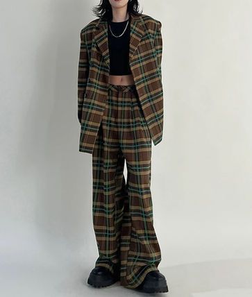セットアップ チェックジャケット パンツ