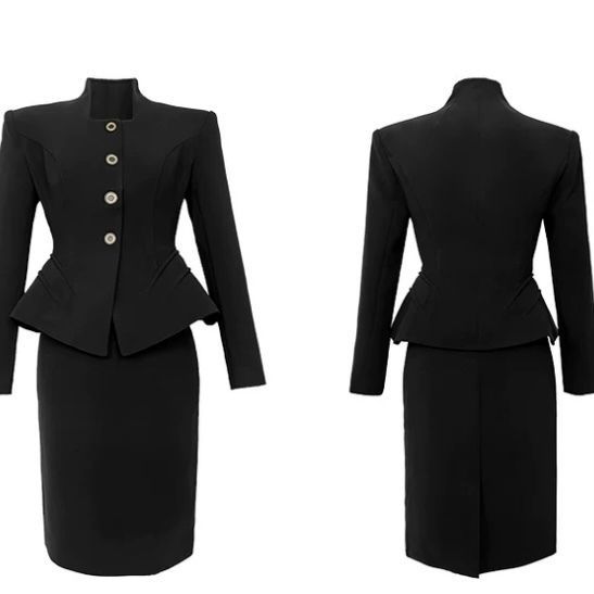 セットアップ ペプラム ジャケット タイトスカート フォーマル