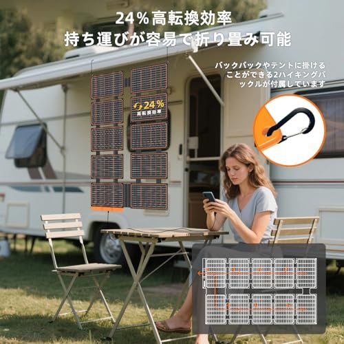 FlexSolar 100 W 折り畳み式ソーラーパネル USB-C|USB-A|DC出力 太陽光 充電器 ソーラーチャージャー IP 67防水 防塵地震 災害時 停電対策 アウトドアPhone|Pad|Laptop|Android対応p d 722 c 562
