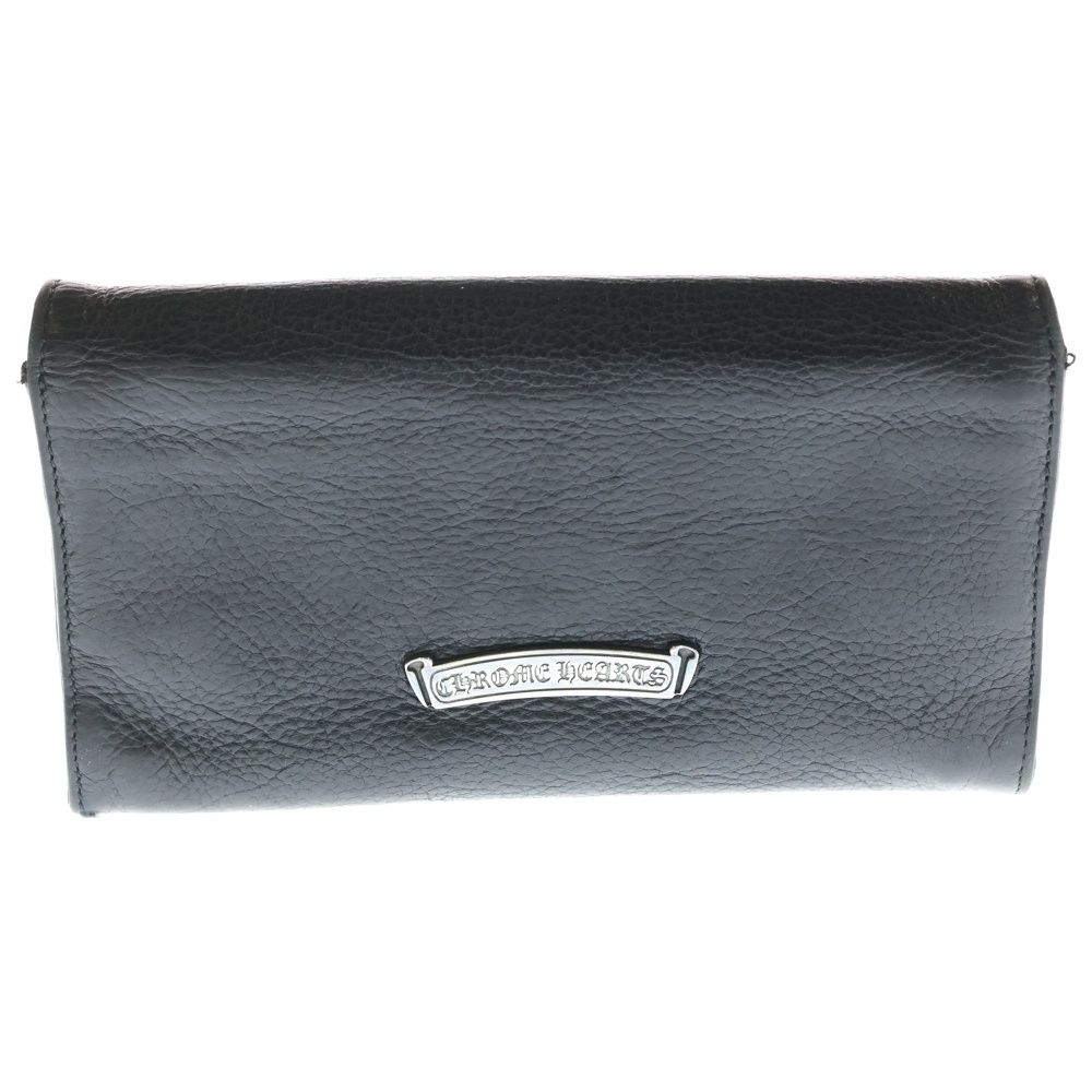CHROME HEARTS (クロムハーツ) JUDY CROSS BALL ジュディ クロス ボール ボタン レザーウォレット 長財布 ブラック BCA366