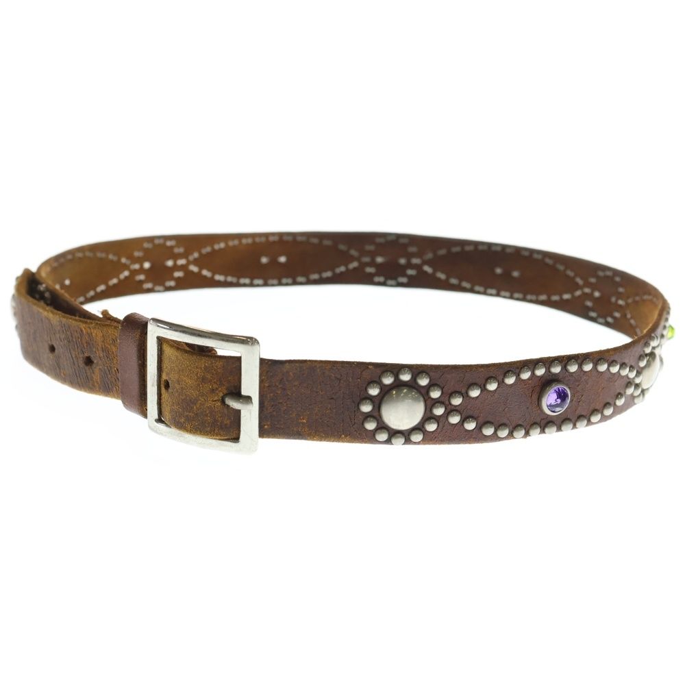 WOLF'S HEAD (ウルフズヘッド) マルチカラーストーン レザー スタッズ