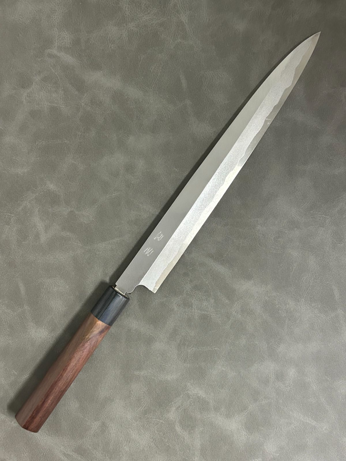 訳あり 仙助 包丁 刺身包丁 柳刃包丁 安来鋼青紙２号 270 mm 紫檀シノギ柄 19