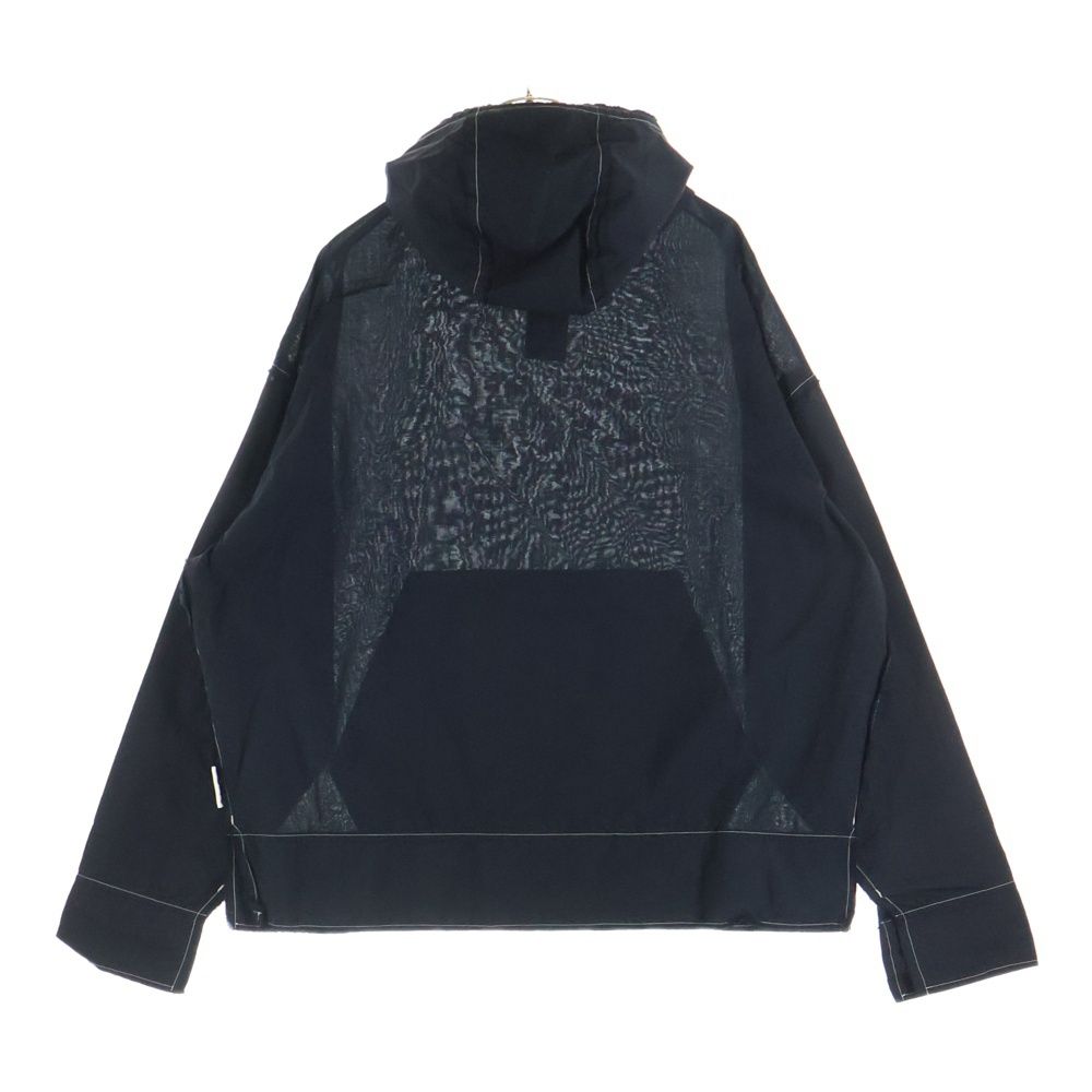 MARNI (マルニ) 裏地バンダナ切り替え ハーフジップ パーカー CUMU0210Q0 STZ003 ブラック