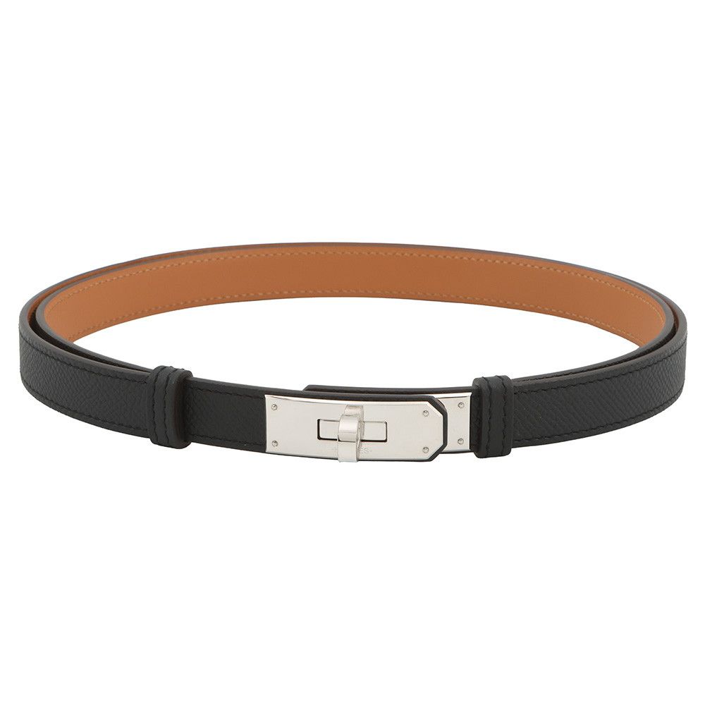 エルメス ケリーベルト ブラック/シルバー金具 エプソン B刻印 HERMES