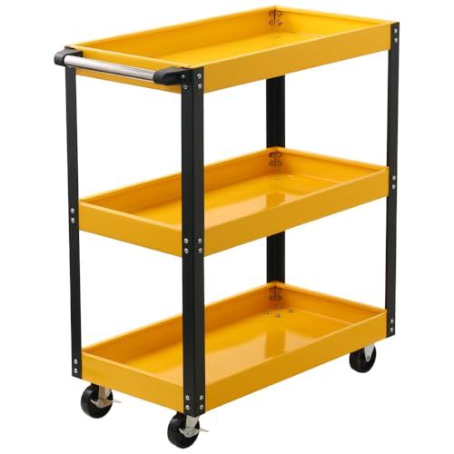 迅速に発送 iimono 117 工具カート 3段 イエロー 幅70 cm ドライバーホルダー キャスター付き ワーキングカート ツールボックス ada 797 e 1