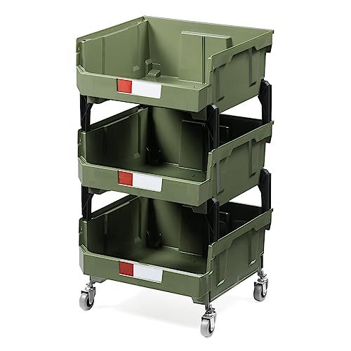 迅速に発送 サンワダイレクト キッチンワゴン ツールワゴン 3段 キャスター付き 耐荷重120 kg ボックスの取り外し カーキ 100-CART 021 4 de 49 ef 0
