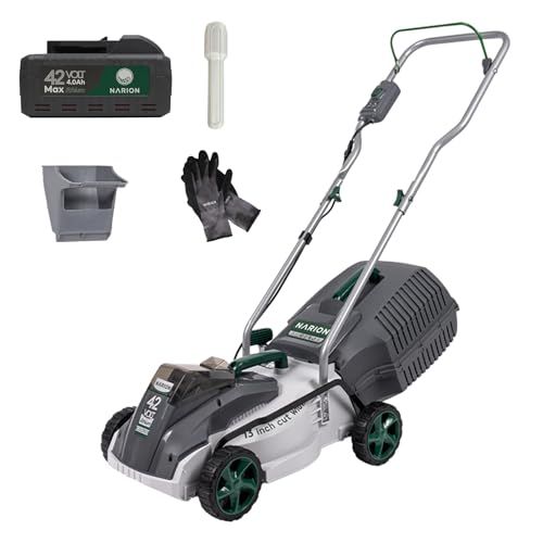 迅速に発送 NARION ナリオン 42 V 充電式芝刈り機 刈払機 コードレス 電動 充電器 4 Ahバッテリー 付き f 2 bb de 3