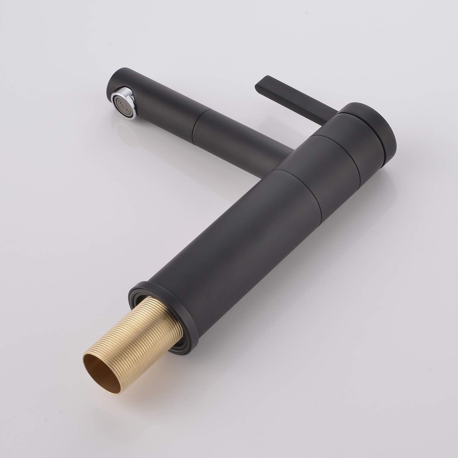 温水と冷水 洗面レバー黒