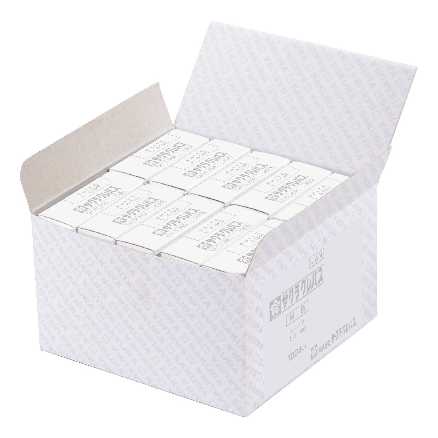 サクラクレパス クレパス単色 白 100本 LP 50 100