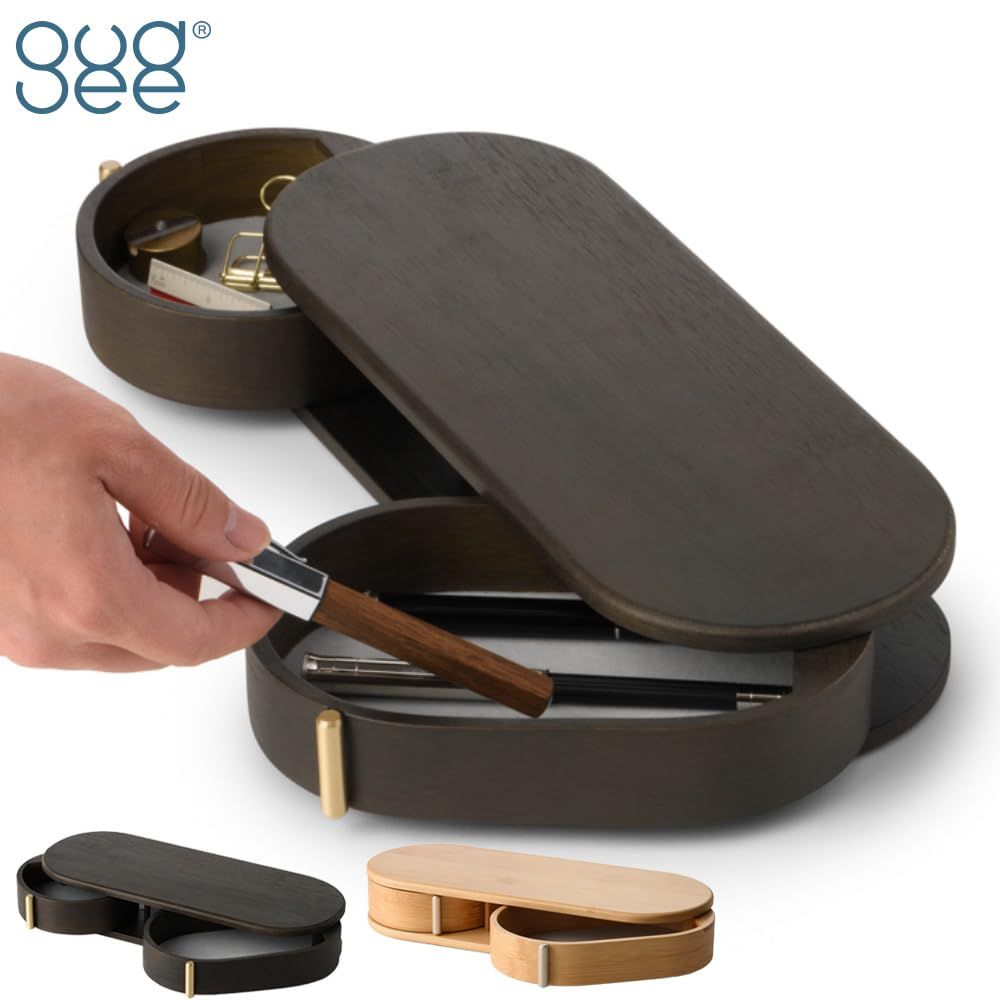 GUDEE 小物入れ 引き出し 卓上収納 デスクオーガナイザー 木製 竹 GudeeLife ORSON Desktop Storage ブラウン