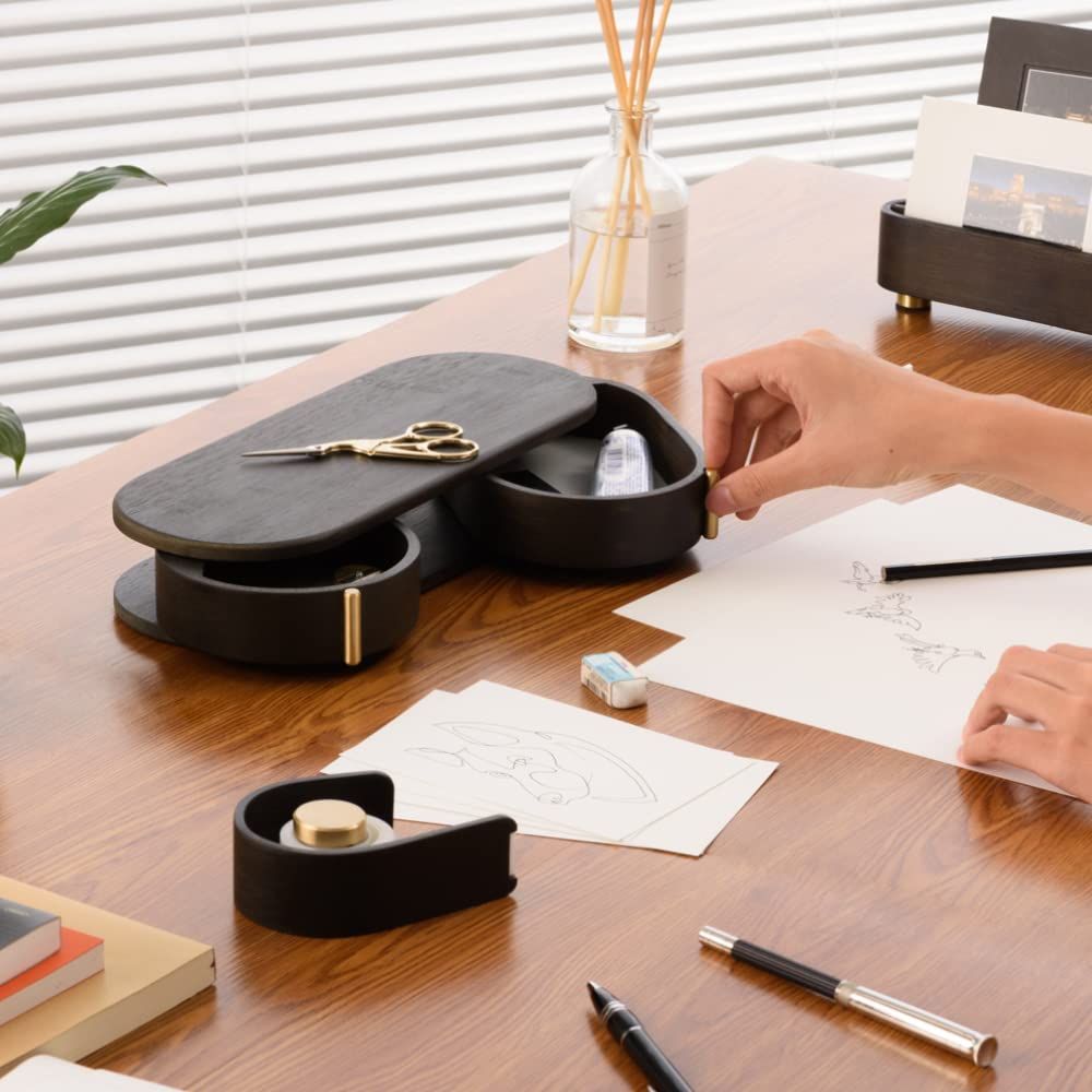 GUDEE 小物入れ 引き出し 卓上収納 デスクオーガナイザー 木製 竹 GudeeLife ORSON Desktop Storage ブラウン