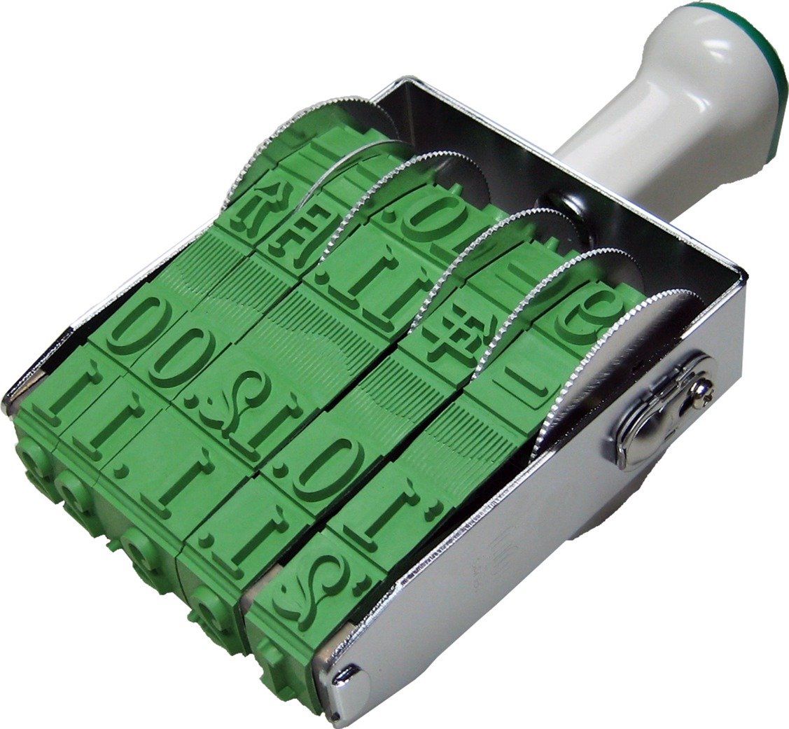 サンビー スタンプ 回転印 テクノタッチ 欧文日付5連 明朝体 初号 TK-D 00