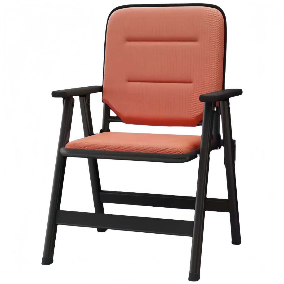 PANCY ミーティングチェア パイプ椅子 完成品 人間工学 折り畳み 会議椅子 軽量 持ち運び 高反発座面 通気性 オフィス 会社 会議 講習 幅58cm 奥行58cm 高さ90cm オレンジ