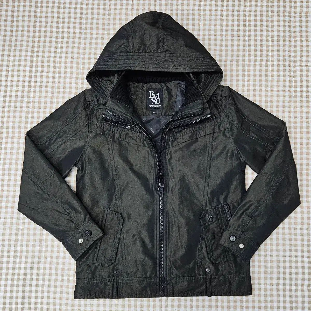 EVISU エヴィス ダブルジップアップ ジャケット 季節の変わり目 メンズ100サイズ エヴィス ダウンジャケット 保温性 防寒 暖かい