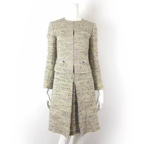 エポカ EPOCA スカートスーツ 上下 セットアップ ツイード 羊毛 ウール