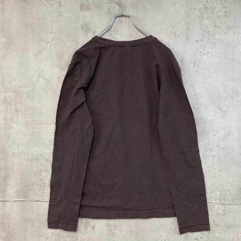 quadro クアドロ カットソー 長袖 Tシャツ ロンT Vネック ブラウン 