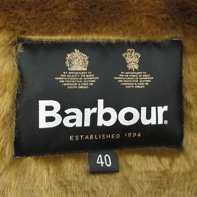  Barbour バーブァー FUR LINER ファーライナー フリースライナーベスト リバーシブル ブラウン サイズ 40 94 登山用品 アウトドア