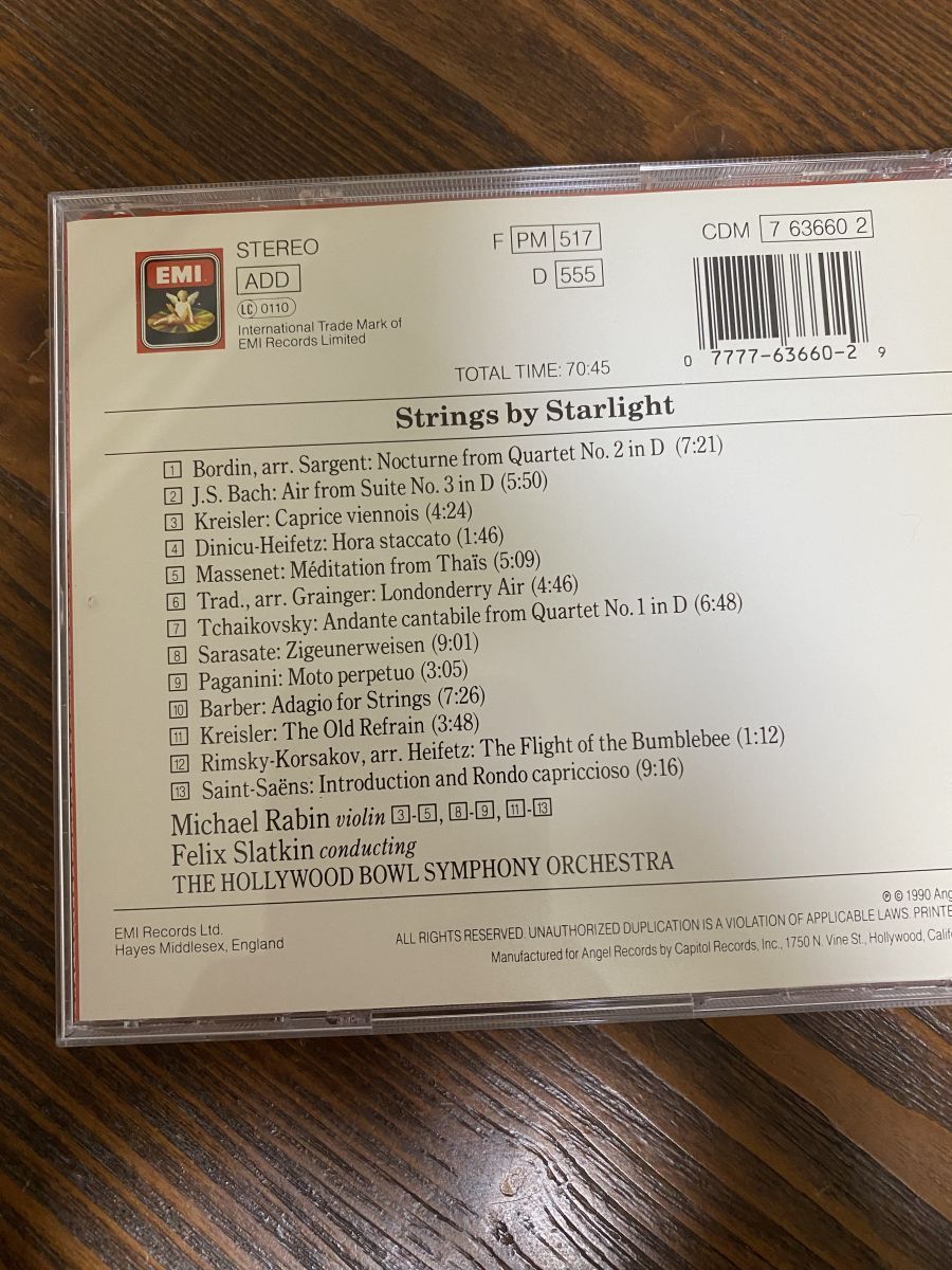 Strings By Starlight Various Artists ヴァリアス アーティスツ Capitol CD