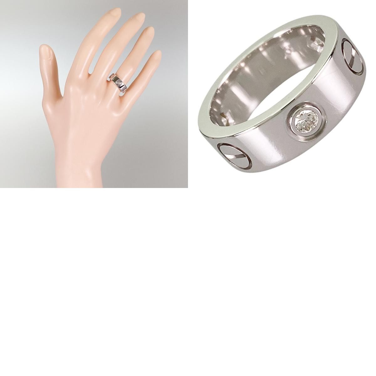 カルティエ Cartier ラブ K18WG ダイヤモンド 5号(45) リング sss 