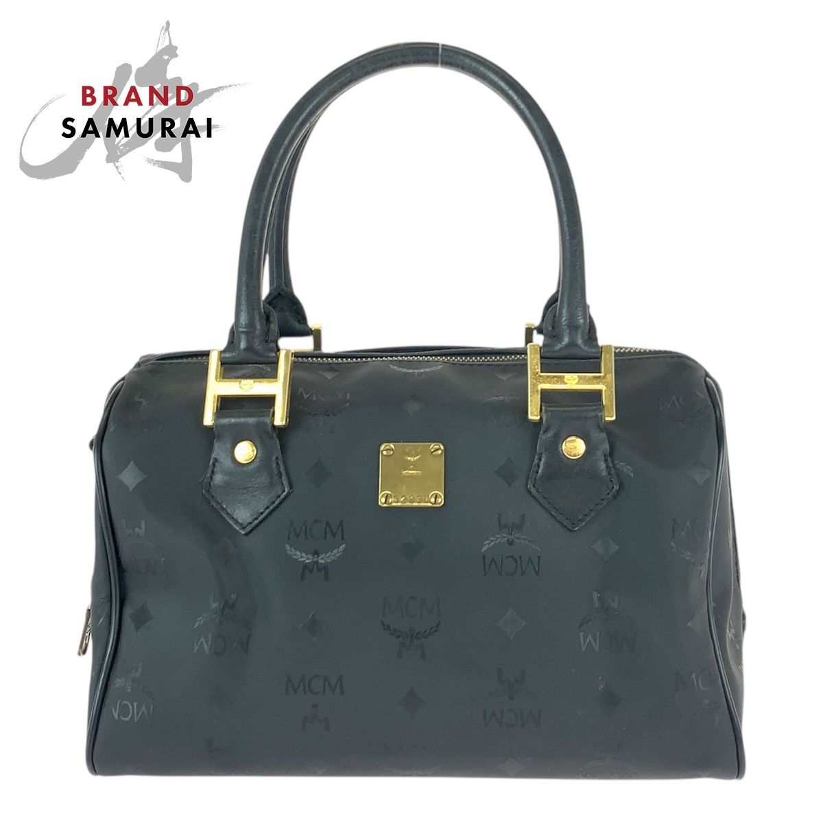 レディース 美品 MCM エム シー エム ヴィセトス ブラック 黒 ゴールド 