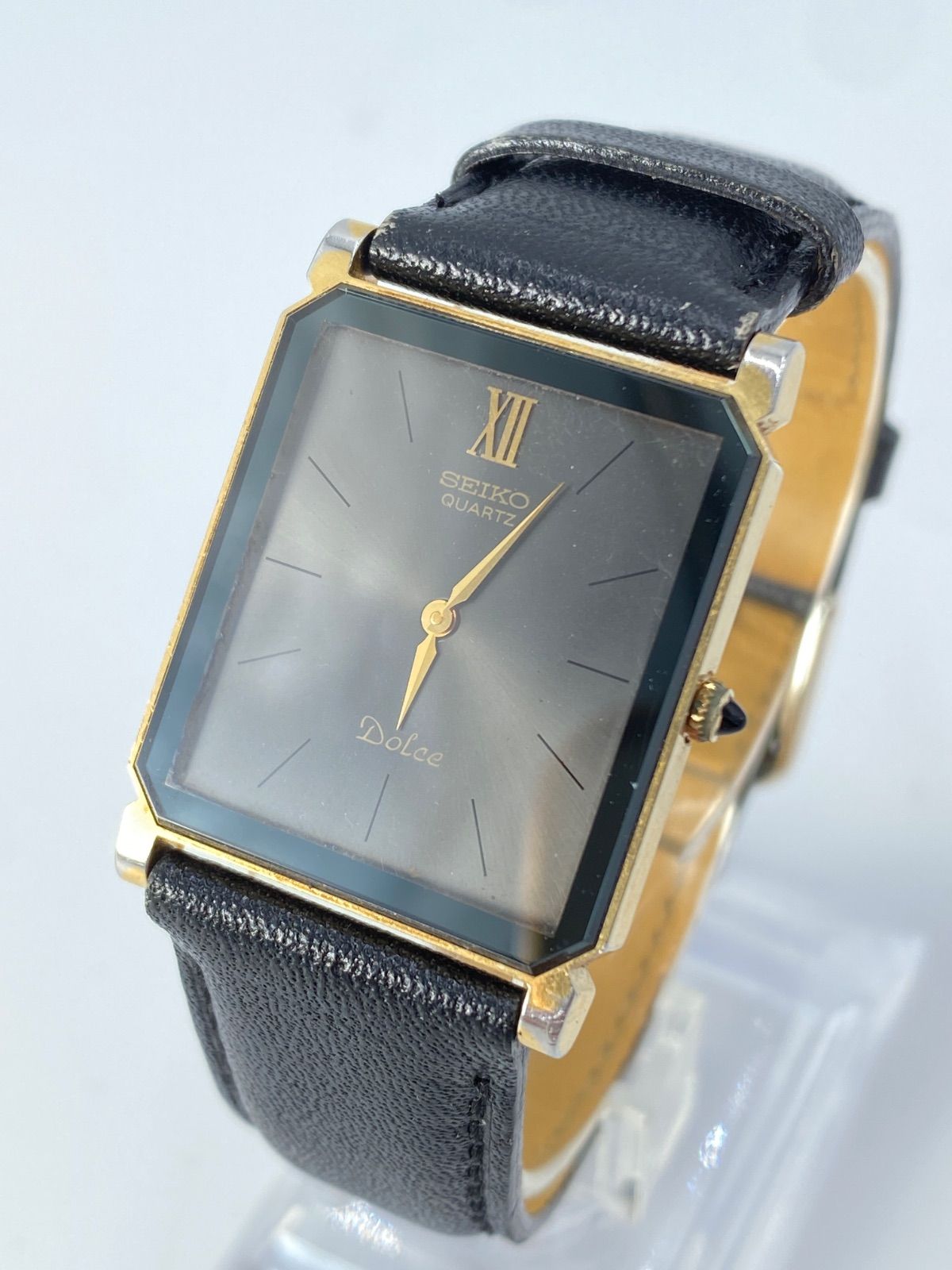 ビンテージ 希少品 SEIKO DOLCE スクエア ダークグレーダイヤル SEIKO 