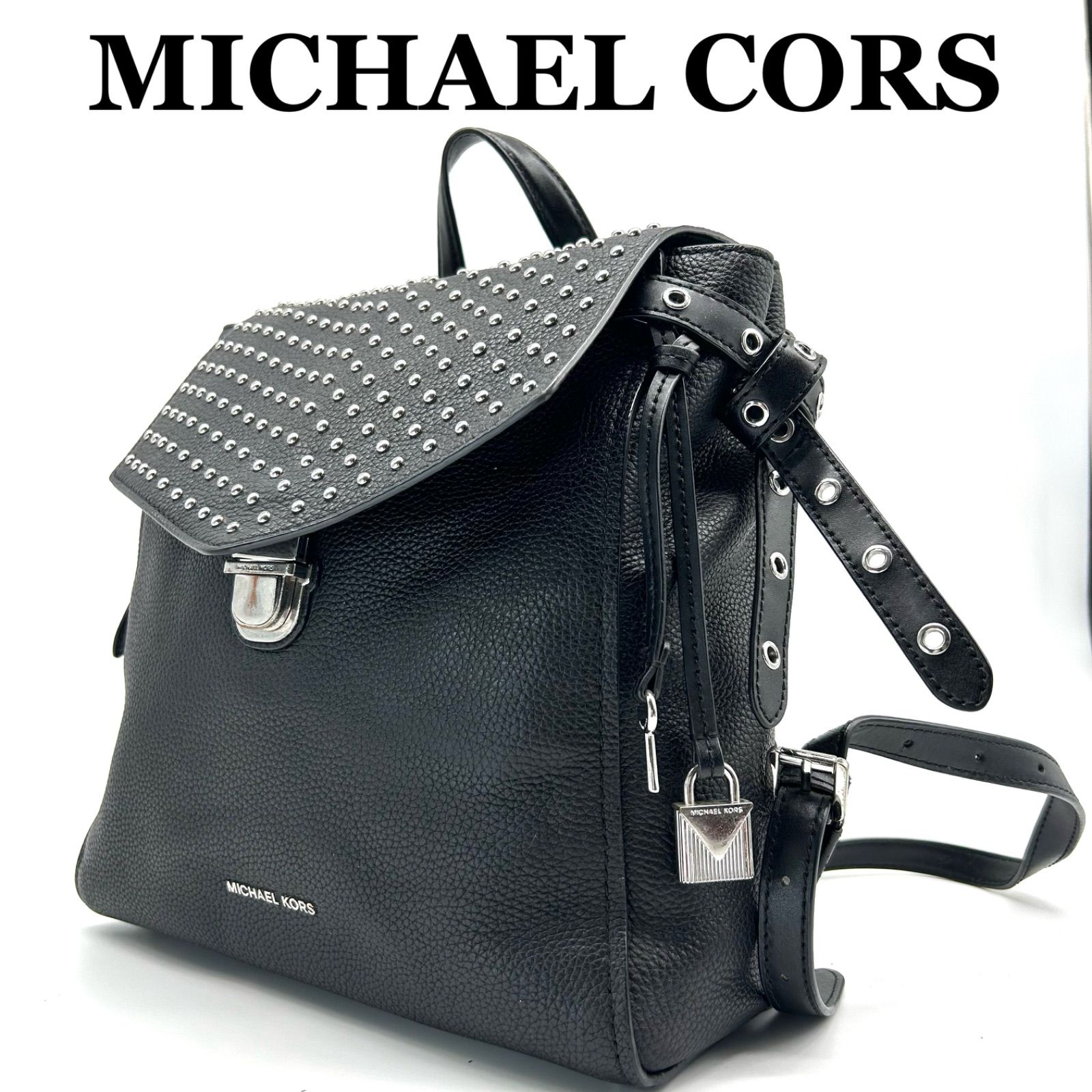 MICHAEL CORS マイケルコース レザー スタッズ リュック ブラック