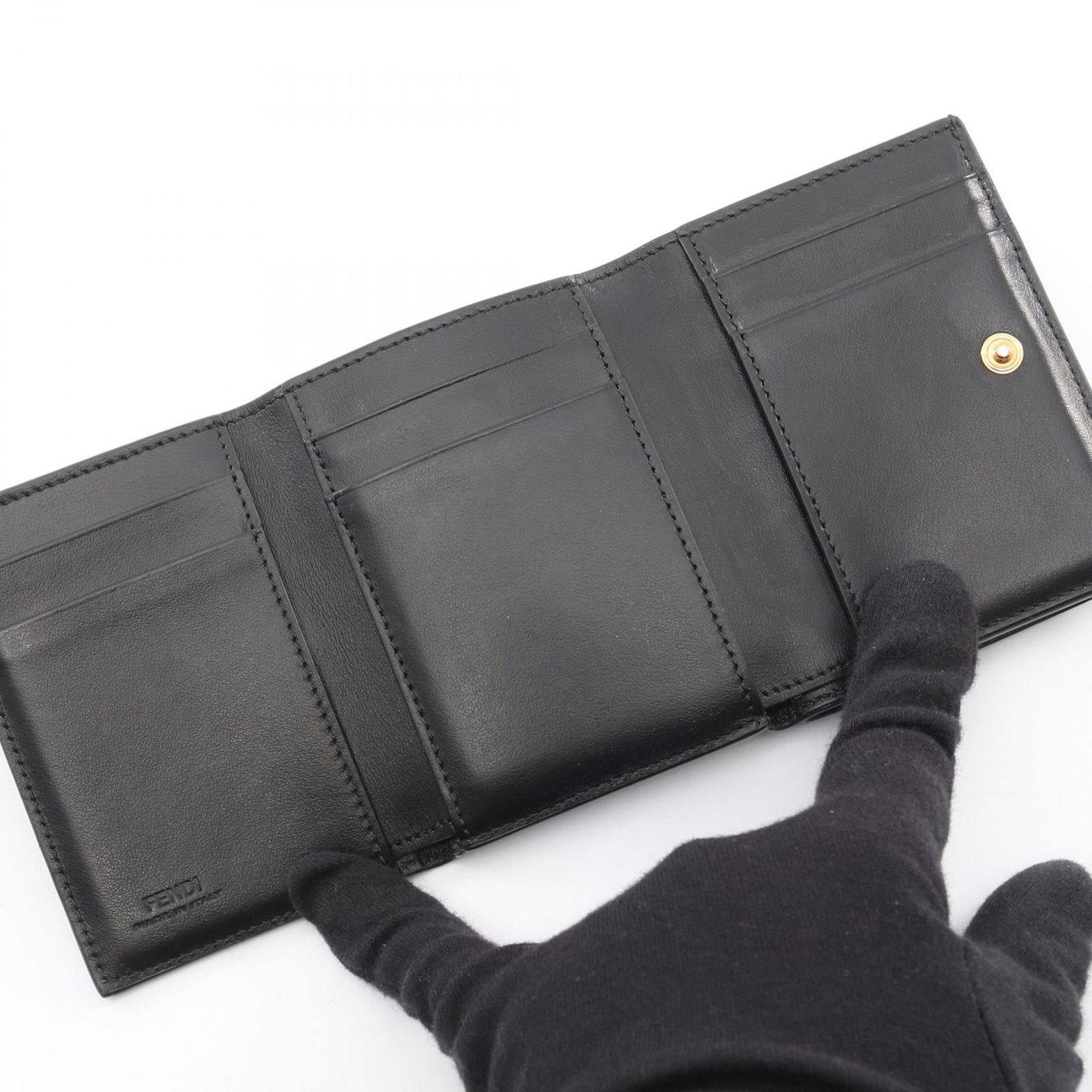 フェンディ FENDI 三つ折り財布 FFダイヤモンド 8M0480 ブラック