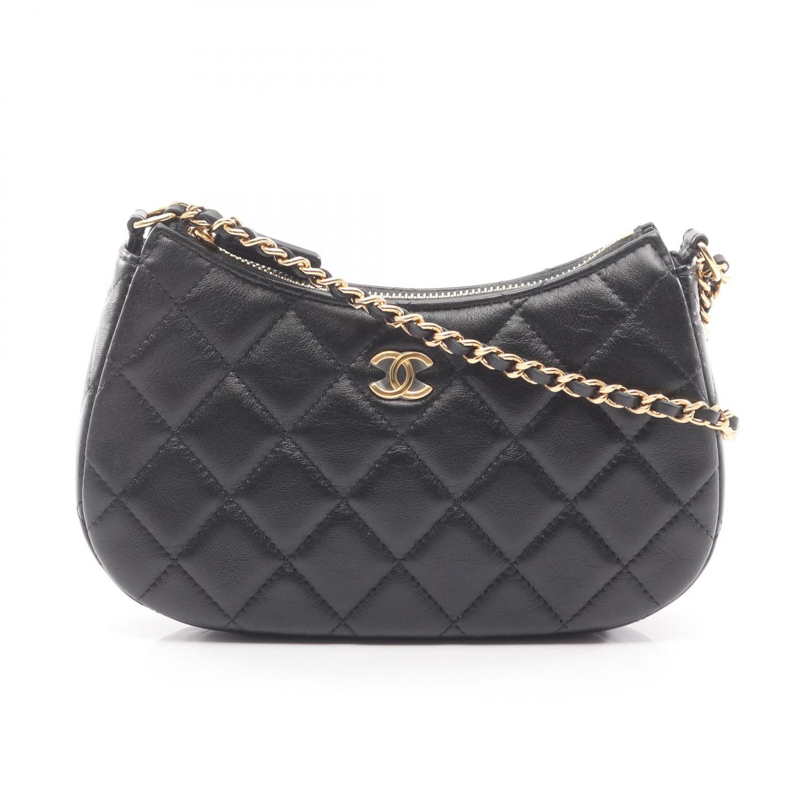 シャネル CHANEL ショルダーバッグ マトラッセ ブラック レザー 