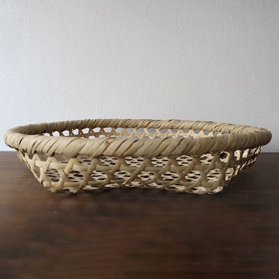 六ツ目かご 大サイズ 那須の篠竹細工 直径39 高さ7 cm ざる ストレーナー ざる ボウル バット 調理器具