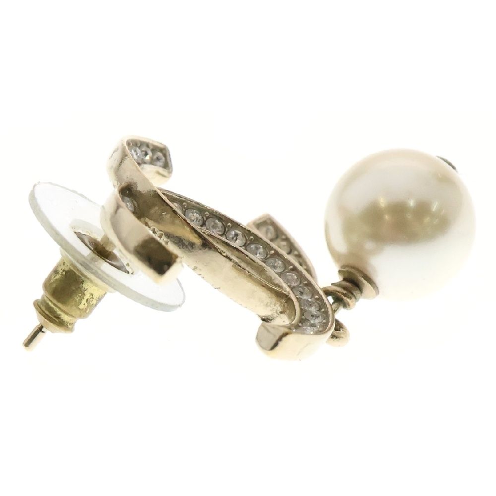 CHANEL (シャネル) Rhinestone Pearl earrings ココマーク ライン