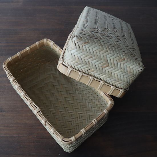 篠竹の弁当箱 那須の篠竹細工 縦10×横18×高さ8 mm 弁当箱 弁当箱 水筒 キッチン 食器