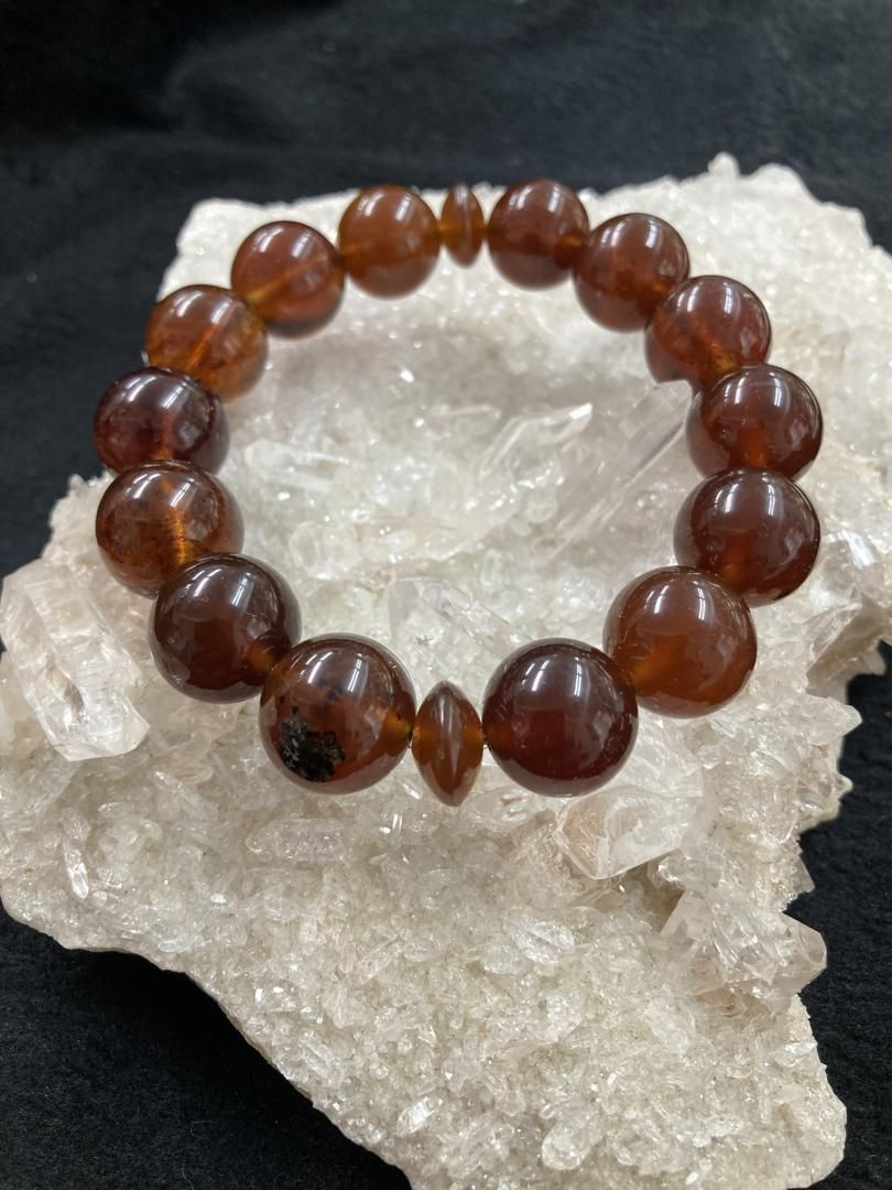  E32492 ブルーアンバー14㎜ ブレスレット＊青い蛍光＊琥珀＊アンバー＊インドネシア＊樹脂の化石＊化石 置物植物 置物 インテリア小物