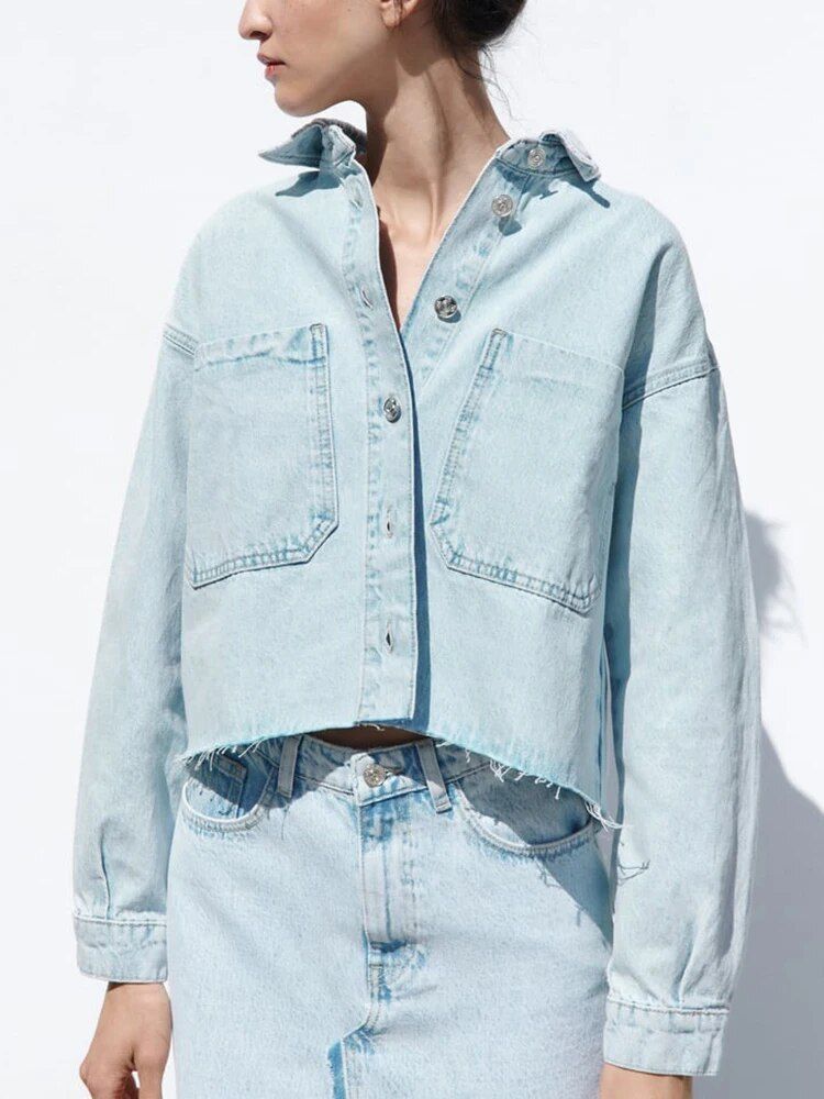 デニム セットアップ ロングスカート ジャケット 深めスリット