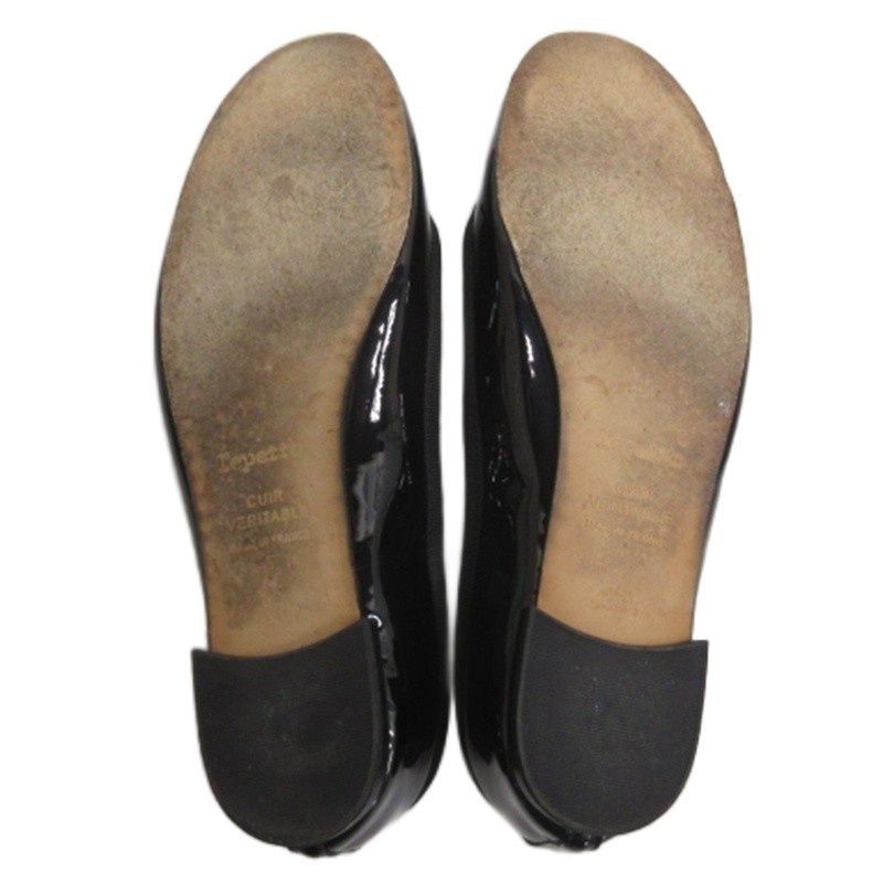 レペット Repetto エナメル フラットパンプス ブラック 38 □GY35