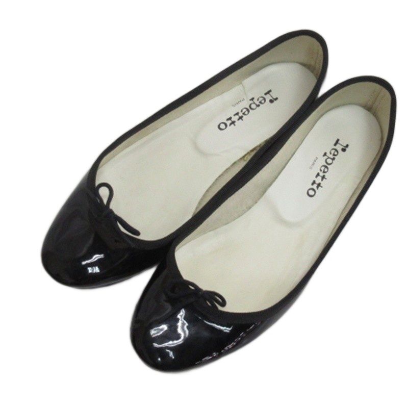 レペット Repetto エナメル フラットパンプス ブラック 38 □GY35