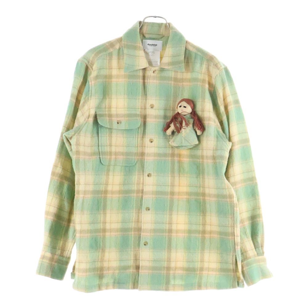 doublet (ダブレット) 21AW CHECK SHIRT WITH MY DOLL 胸元チャーム