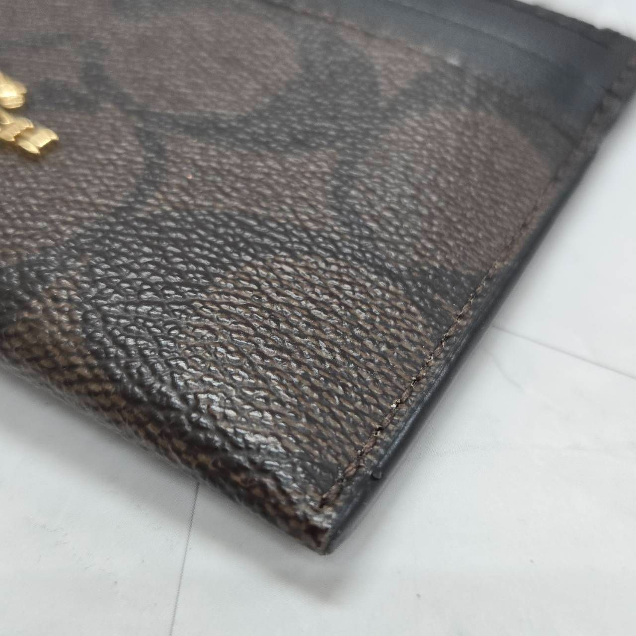 COACH コーチ パスケース コインケース シグネチャー ダークブラウン系 