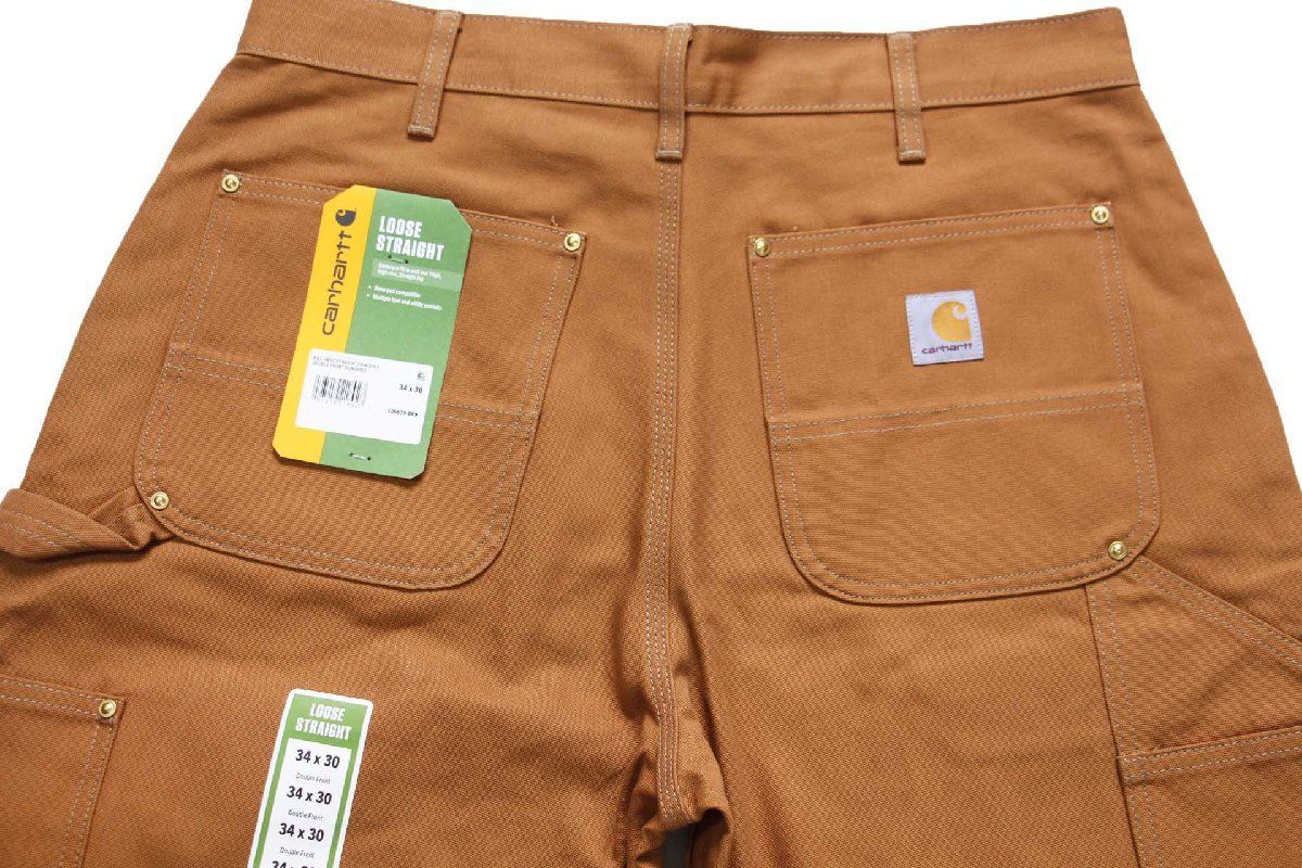 新品☆carharttカーハート ダブルニー ダック地 ペインターパンツ 茶 