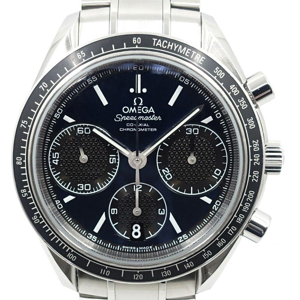 栄 オメガ スピードマスター レーシング 40mm 326 30 40 50 03 001 ステンレス ネイビー支 クロノグラフ 自動巻き メンズ 箱 保証書