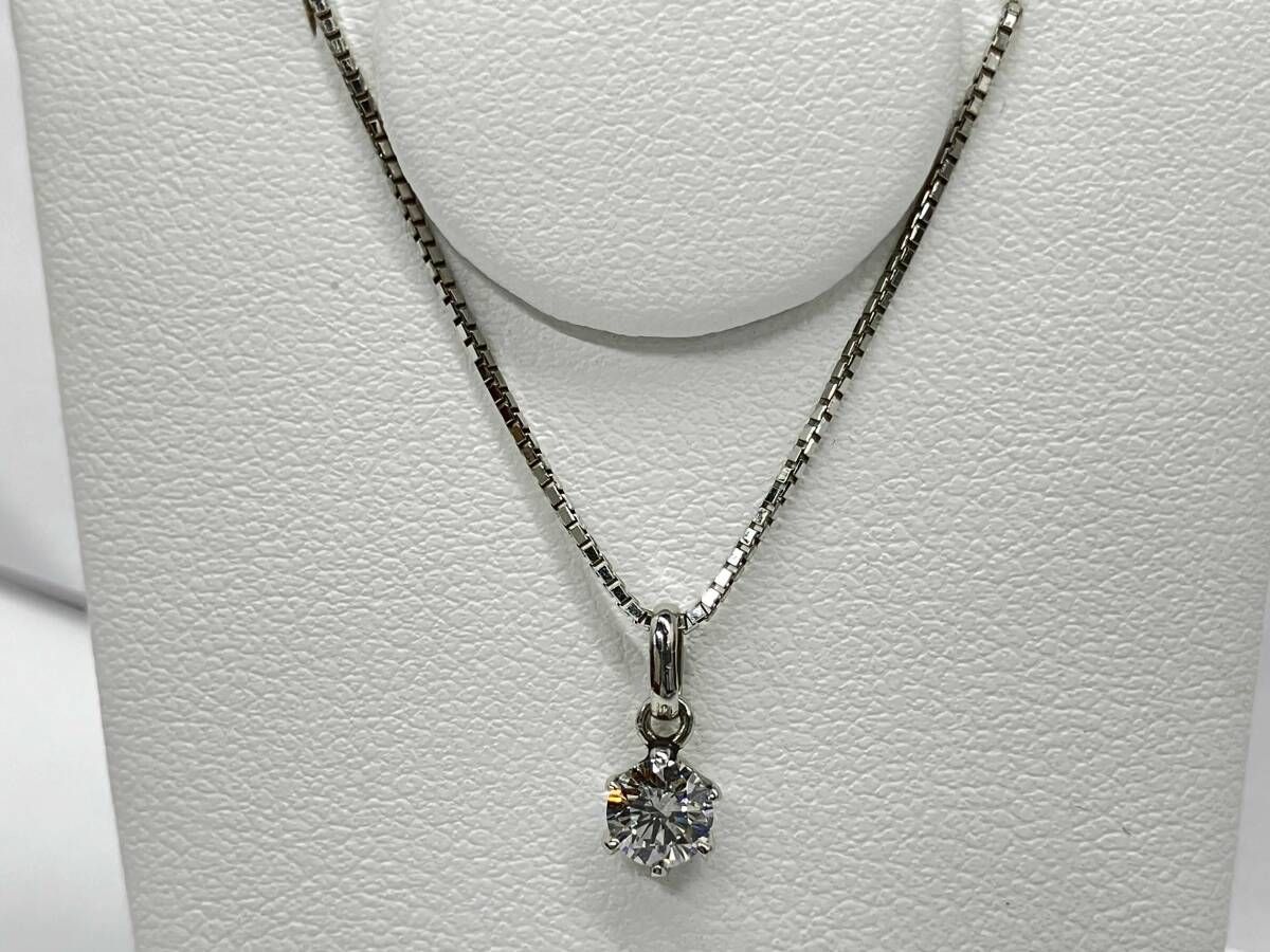 Pt850 900／プラチナ／ダイヤモンド0.307ct／総重量約3.1g／ネックレス