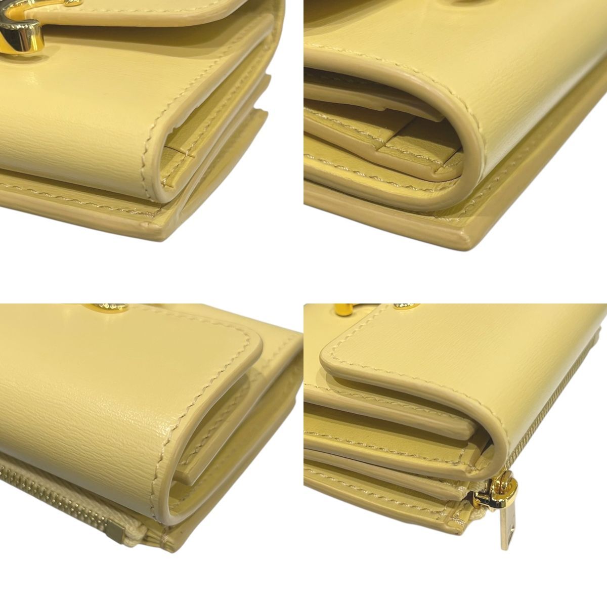 中古】 CELINE セリーヌ トリオンフ 三つ折り財布 コイン入れ付き 