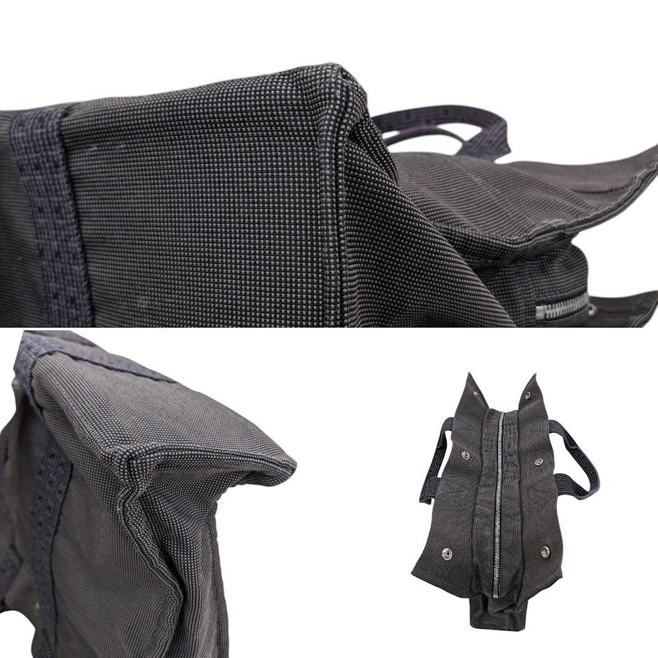 HERMES エルメス トートバッグ エールラインMM キャンバス グレー 