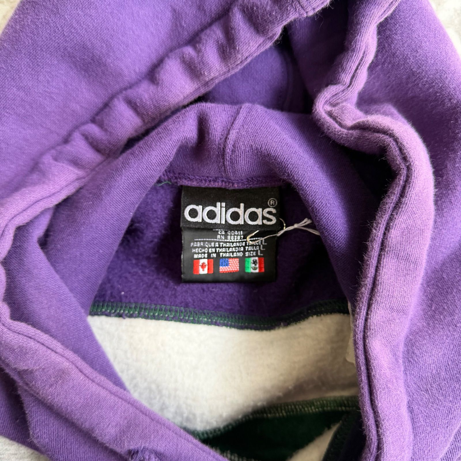 adidas / 00's logo hoodie オールドアディダス ビッグ刺繍ロゴ 肉厚