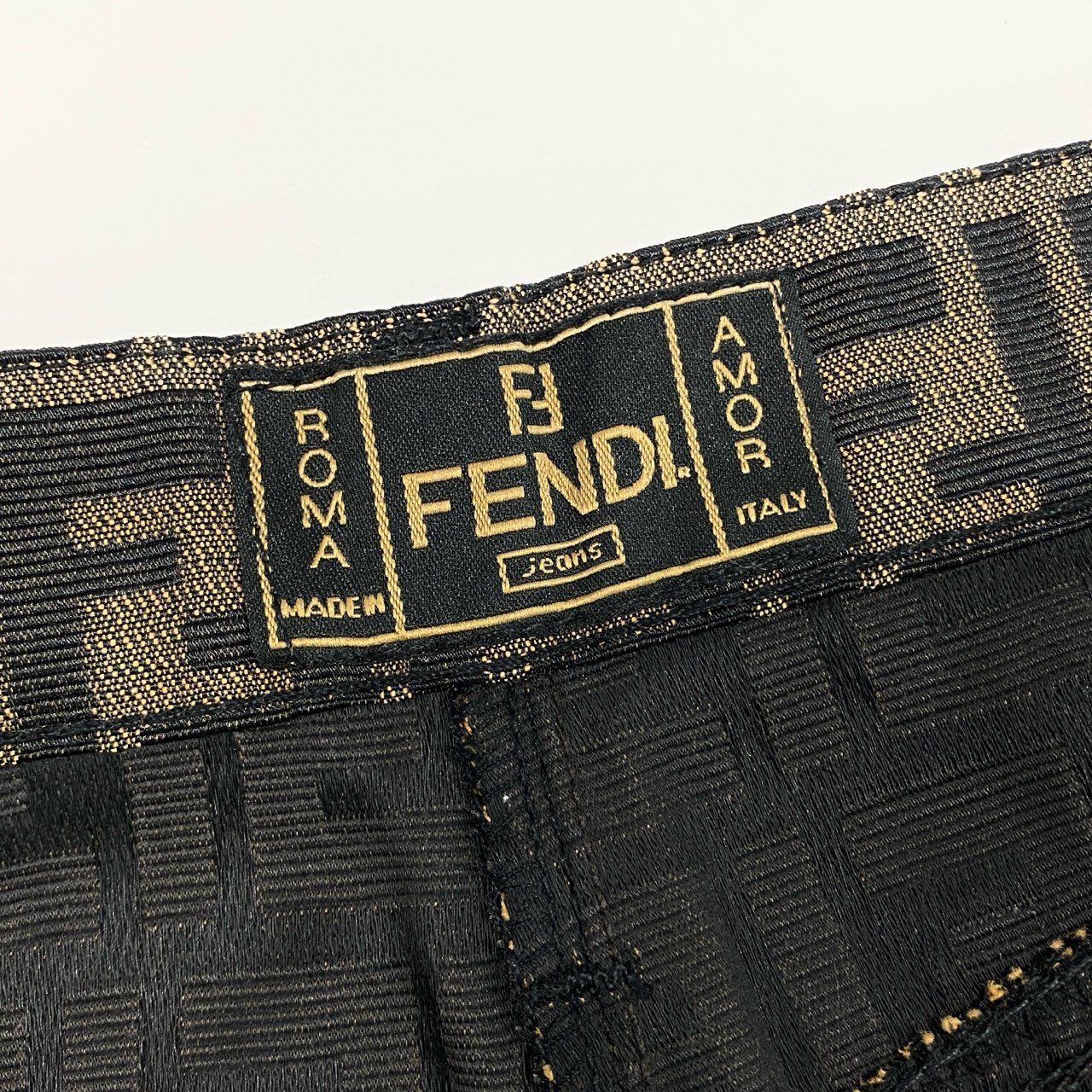 54b7 FENDI フェンディ タイトミニスカート ズッカ柄 FFロゴ Zucca