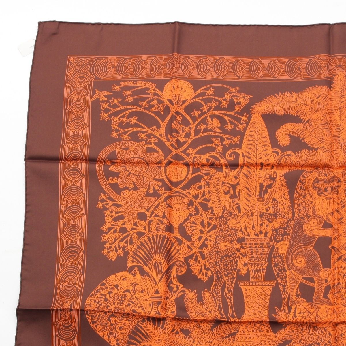 エルメス カレ90 シルク Les Legendes de L'arbre 木の伝説 スカーフ